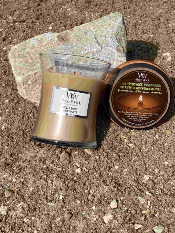 Bougie WoodWick sables dorés